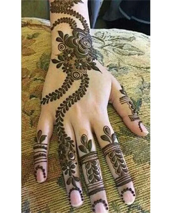 Fancy Paisley Back Hand Mehndi Design Style
